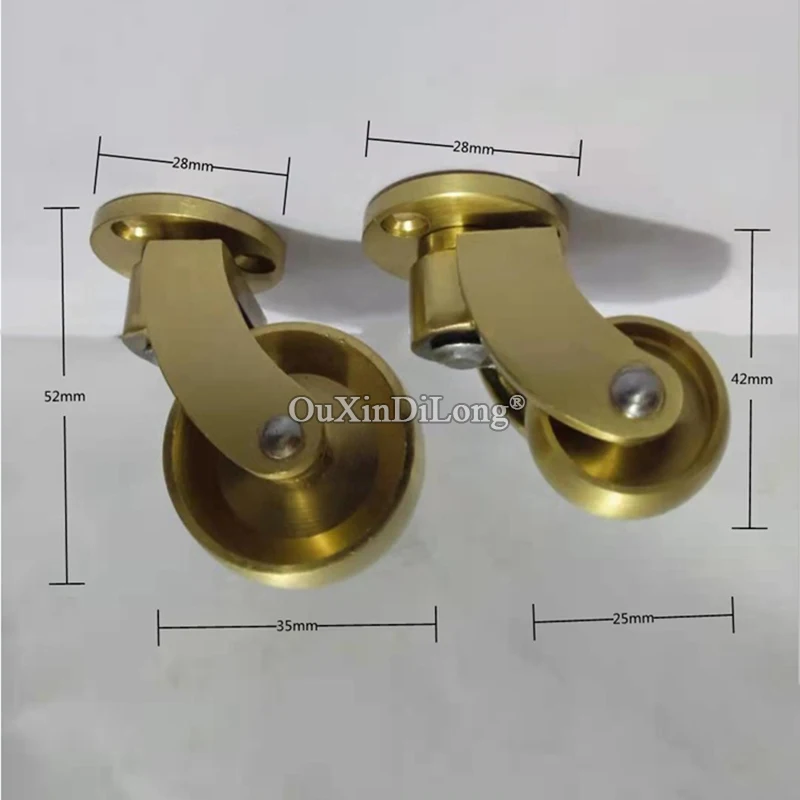 Durable 4PCS Pure Brass Universal Furniture Casters Table Chair Sofa Bar Piano Wheels Smoothly Rollers Runners
