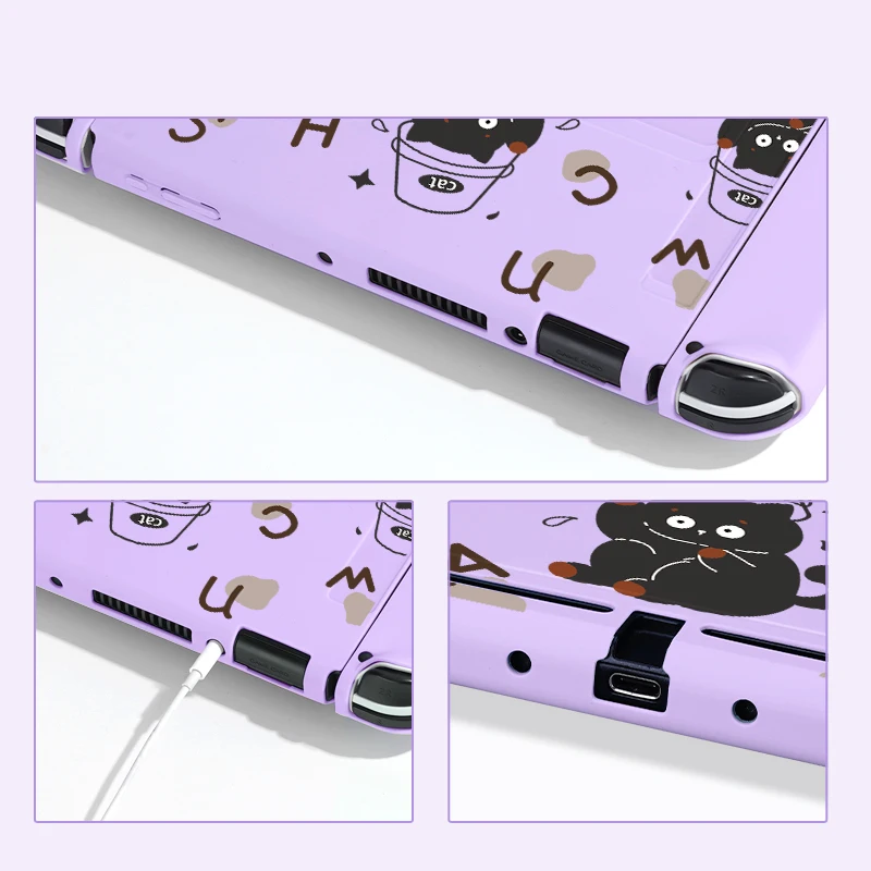 The Little Black Cat Protective Case for Switch Oled, Soft TPU Slim Cover for Nintendo Switch Console,NS Game Accessorie