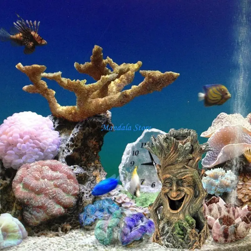 

U2JC Fish for Tank Coral Decoration Resin Aquarium Tree Stump Atmospheric Ornaments