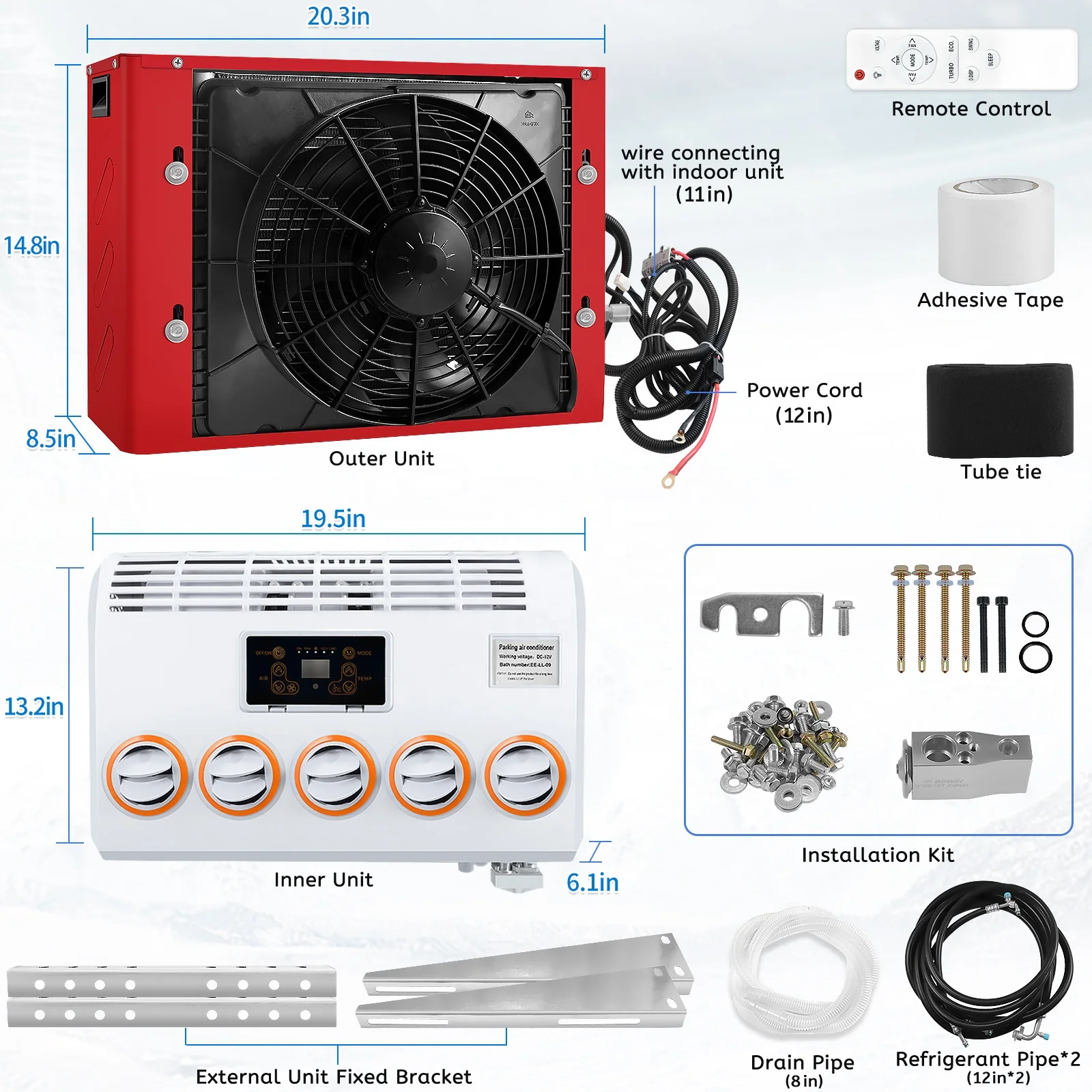 

Strong Cooling 12V 24V Bus Truck Trailers Parking Air Conditioner For Tractor Motorhomes Ac Other Air Conditioning Systems