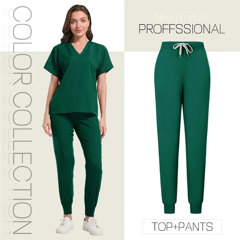 Scrubs Medizinische Uniformen Frau Krankenpflege Artikel Hochwertige Arbeitskleidung Unisex Einfache Chirurgische Uniform Atmungsaktive Scrub-Sets