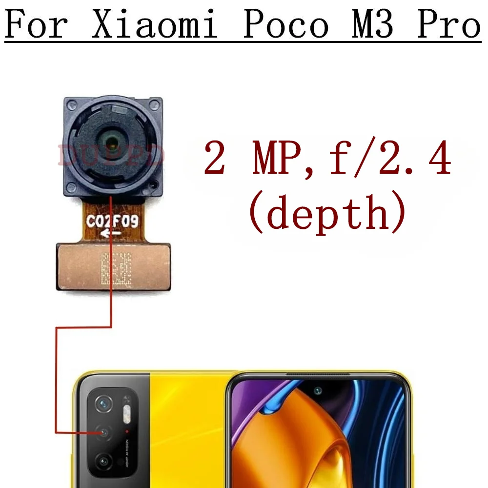 Front Back Camera For Xiaomi Mi Poco M3 Pro M3Pro Frontal Backside Small Rear Selfie Camera Module Replacement Spare Parts