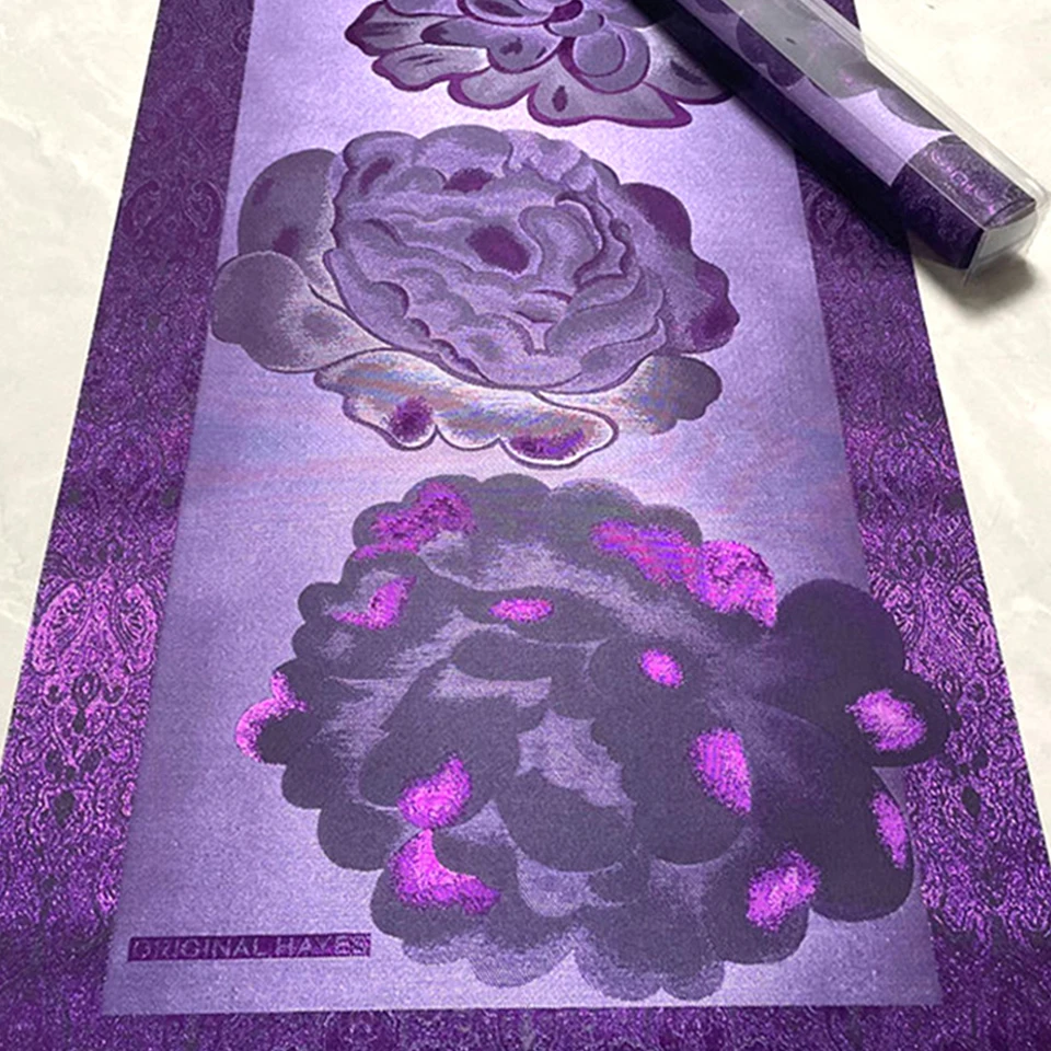 

Nigerian Wedding Gele Set,2PCS 3D Floral Sego Head Tie & Ipele Fabric,Premium African Headwrap Material for Party Outfits TX-5-2