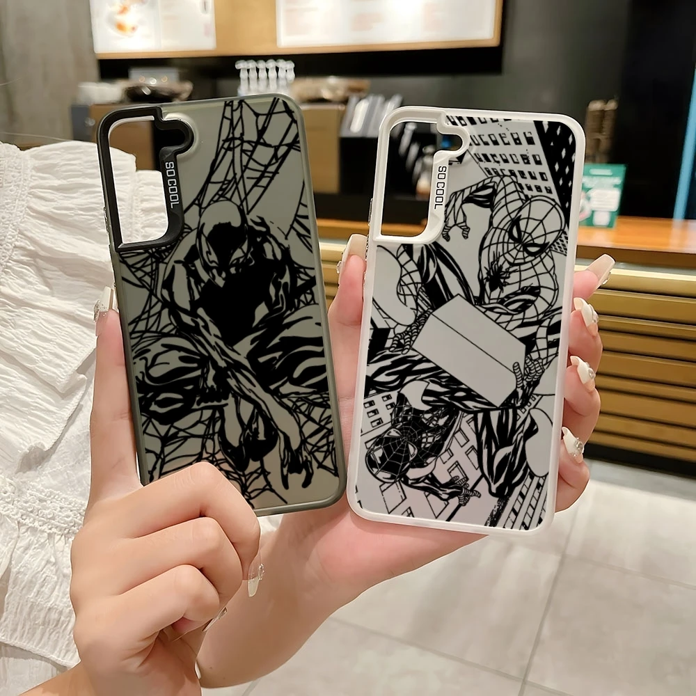Популярный чехол для телефона Marvel Человек-паук цветной серебристый для Samsung A 04 05 13 14 15 20 22 23 25 31 32 33 34 35 50 51 52 53 54