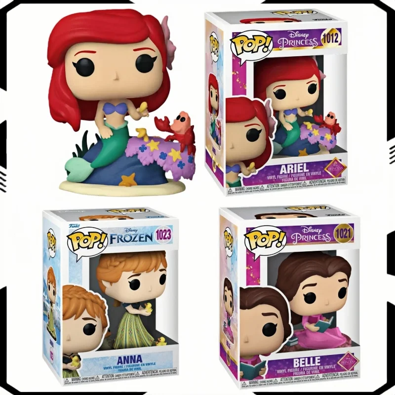 Funko POP Original Disney princesse Anime Figure raiponce Ariel Belle figurine jouets pour garçons filles cadeau modèle à collectionner