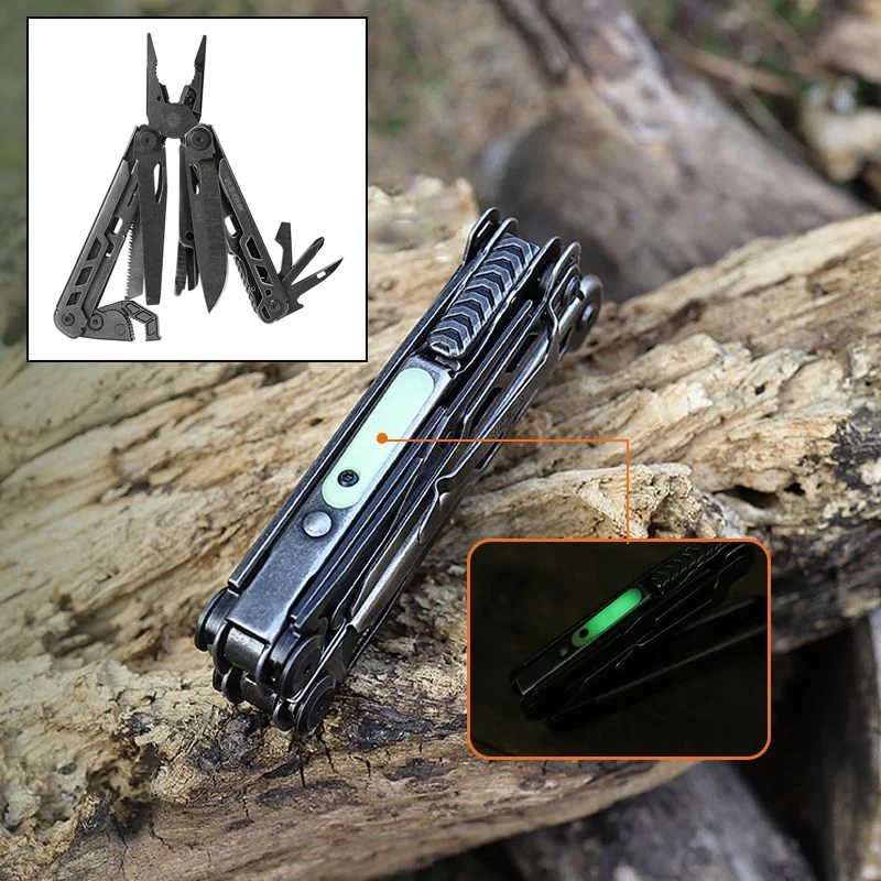 Outdoor Portable EDC Stainless Steel Combination Multifunctional Folding Pliers Screwdriver Cutting Camping Car Emergency Tool