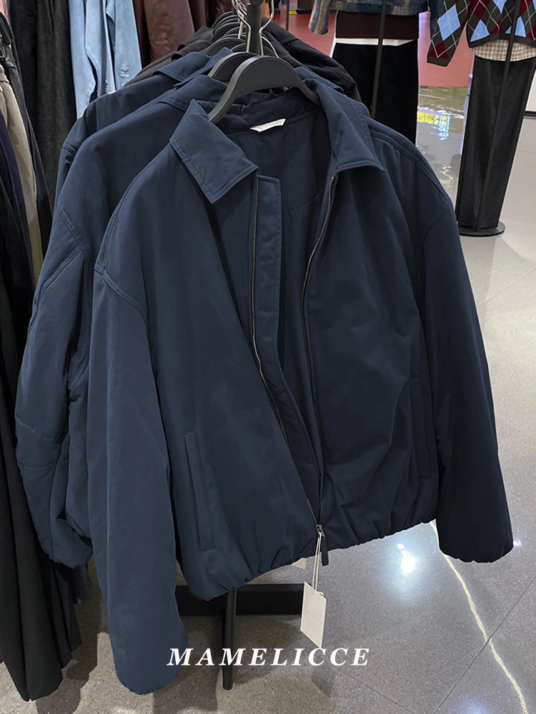 

MAMELICCE Оригинальный дизайн, повседневная хлопковая одежда с отложным воротником, укороченный фасон, мужские топы, повседневная куртка, мужская одежда, куртки