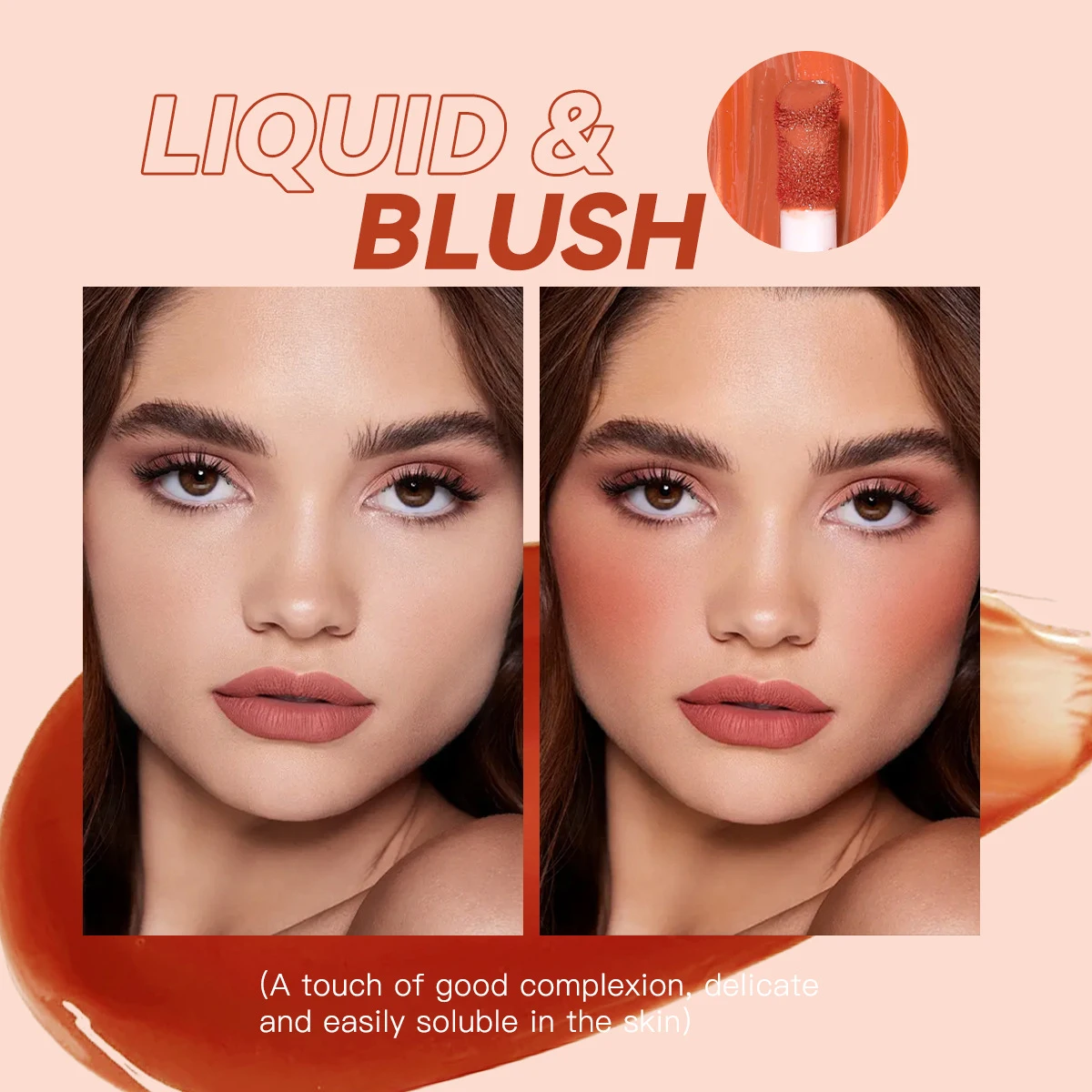 Multifunctional Liquid Blush with Smooth Texture Long Lasting Pigmentation Hydrating Formula and High Light Effect for Makeup view 3