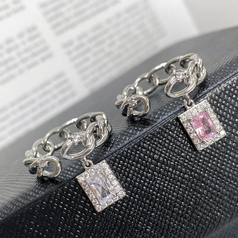 MDLFES Mo!ssan الماس نمط اليابان وكوريا الجنوبية المتخصصة تصميم حلقة فتاة القلب حلقة مشبك سلسلة شرابة قيراط #4