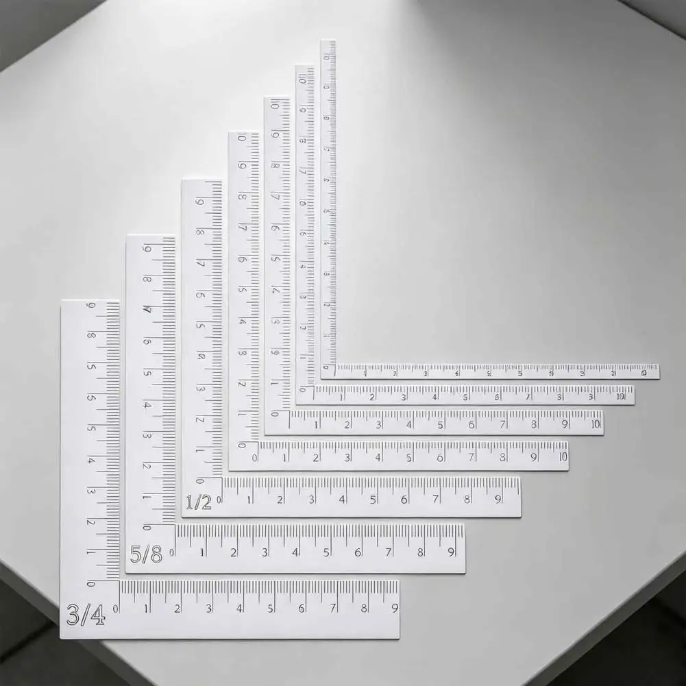 7Pcs/Set Acrylic L-Shaped Positioning Ruler, Positioning Tool with Centimeter Scale, 7 Sizes Square Ruler for Card Making