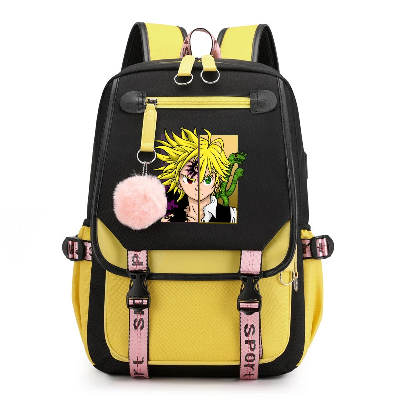 New Anime Meliodas Pattern Printed Backpack Unisex Daily Fashion Backpack Teens Students Casual Outdoor Backpack School Bag