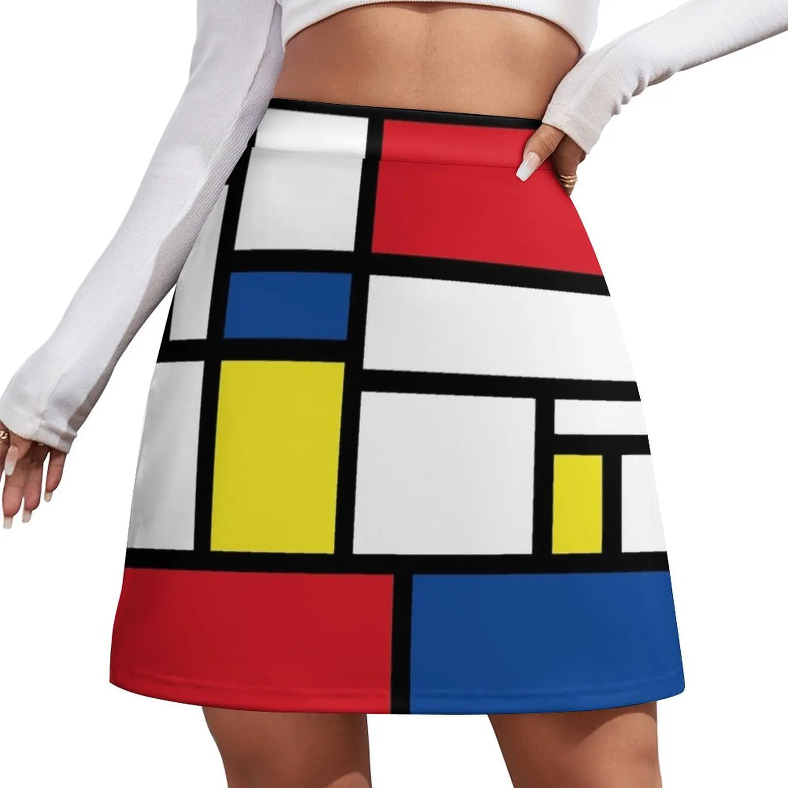 

Mondrian Minimalist Avant-Garde De Stijl Modern Art Abstract Mini Skirt korean clothes ladies japanese fashion Mini Skirt