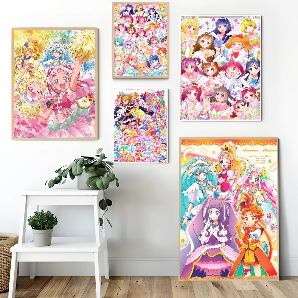 P-Precure Self-adhesive Art Poster Whitepaper Sticker DIY Room Bar Cafe Wall Decor