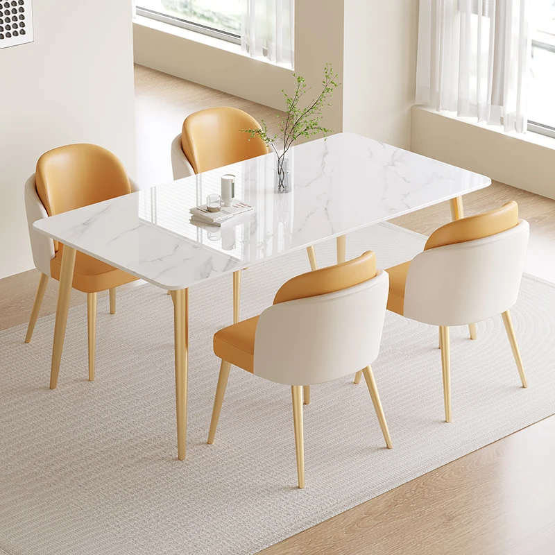 Lounge Luxury Dining Table Designer Chairs Nordic Modern Kitchen Dining Table Salon Space Saving Mesas De Jantar Home Furniture