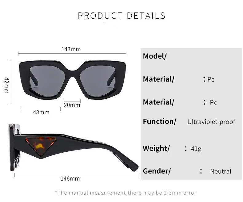 KAMMPT Übergroße Vintage Sonnenbrille Frauen Mode Unregelmäßigen Farbverlauf Shades Brillen Trendy Luxus Marke Design UV400 Sonnenbrille – Detail 7