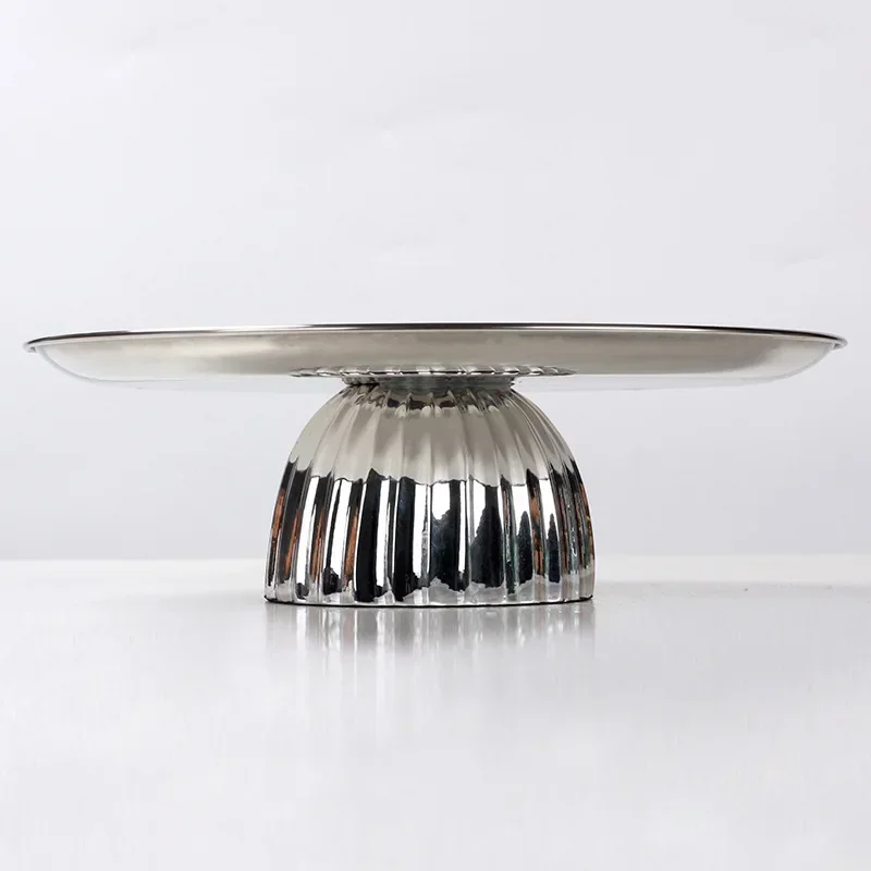 Luxury Metal Semi-circular Vertical Fruit Tray, Stainless Steel High Footed Snack Storage Tray, Dining Table Decoration Ornament