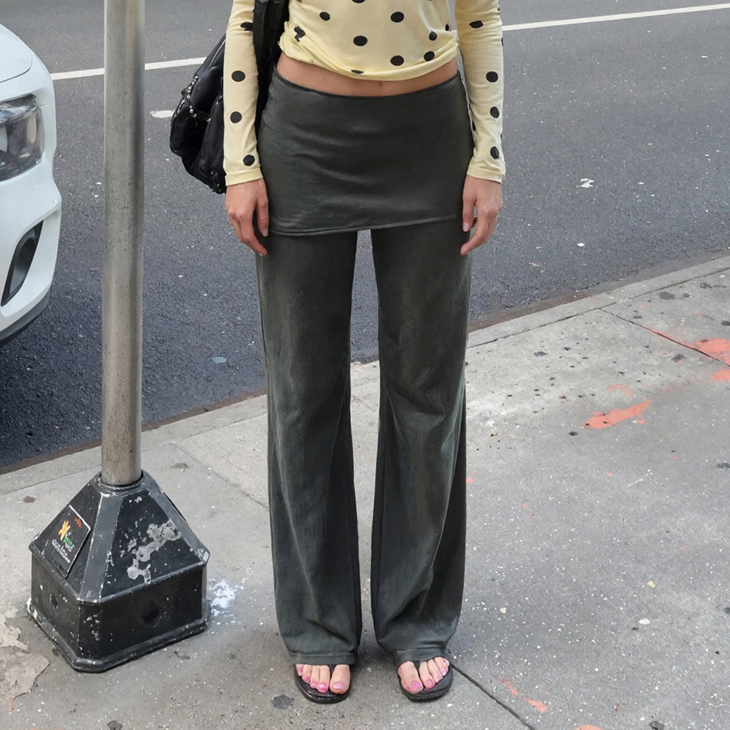 

Женские повседневные прямые брюки из искусственной замши с эффектом двухслойности, вязаные, удобные, с завышенной талией, в корейском стиле, из вельвета