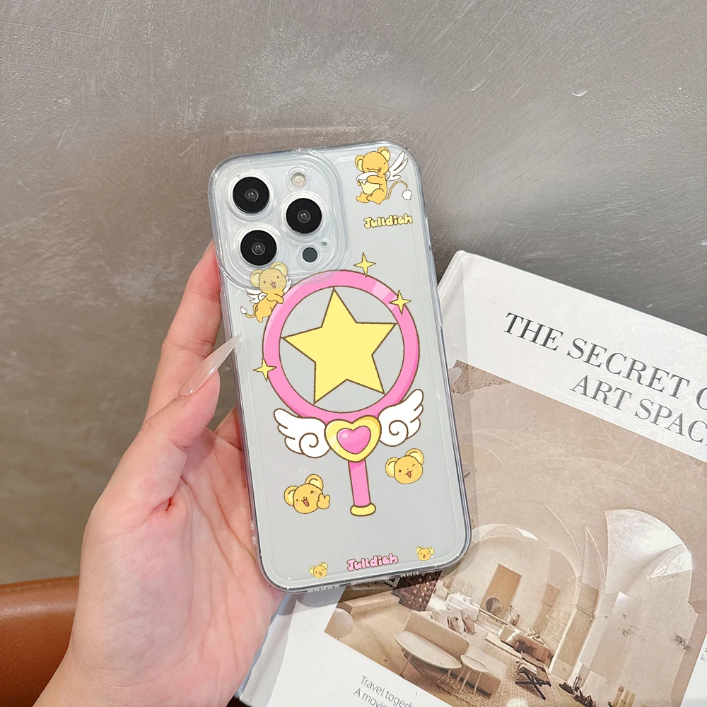 Kawaii Cardcaptor Sakura Bracket Phone Case For OPPO Reno 12F 12 7 11 11F 10 2F 4 8 8T 8Z 7Z 7 6Z 6 5 Pro Plus 4G 5G Clear Cover