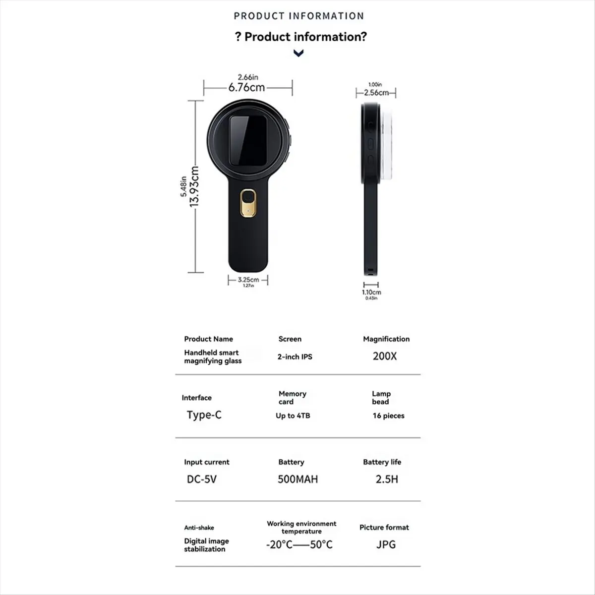 Handheld Microscope Ultra High Definition Magnifying Digital Microscope Children'S Puzzle Learning Gift