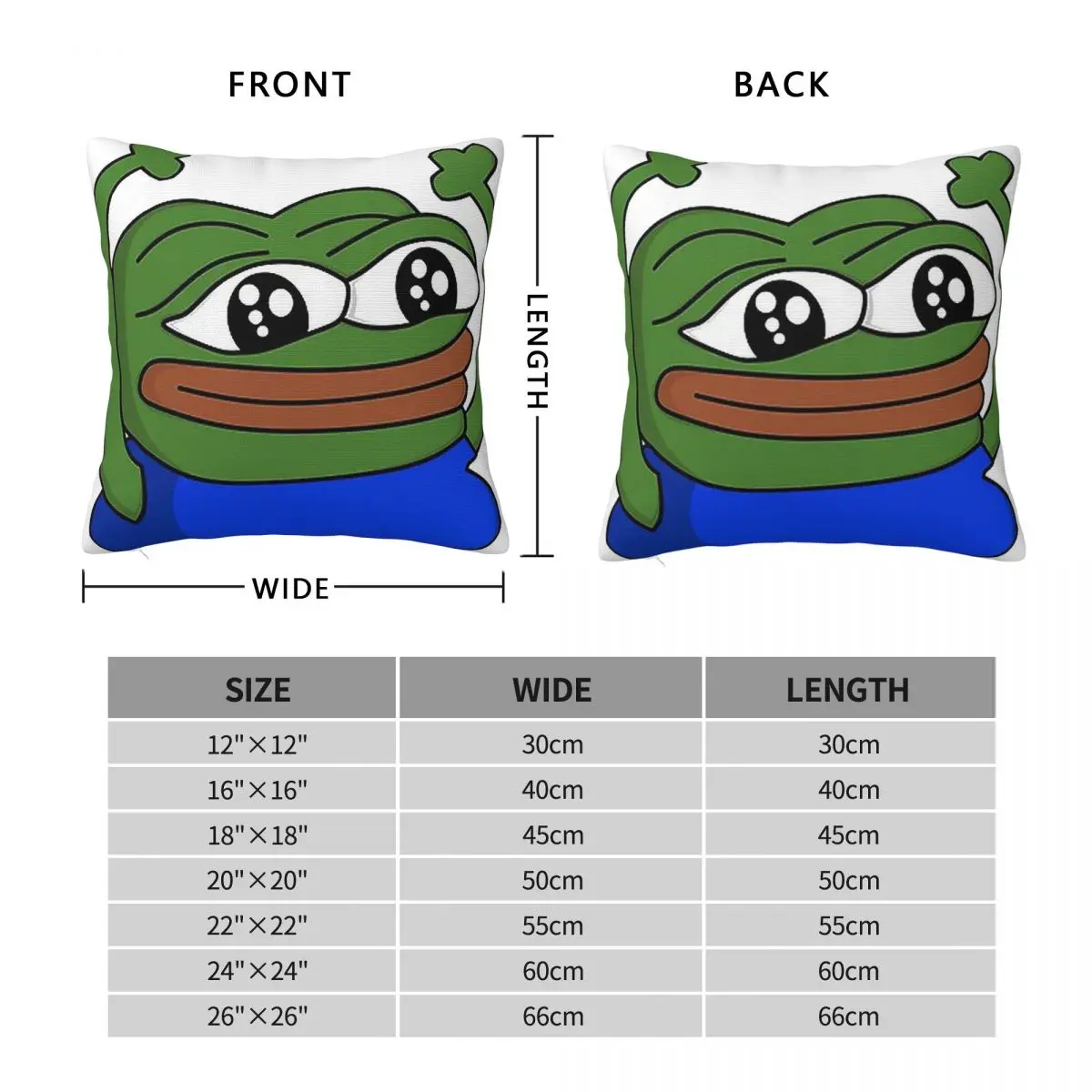 Hypers Twitch Pepe The Frog Pillowcase Polyester Linen Velvet Printed Zip Decor Pillow Case Car Cushion Cover