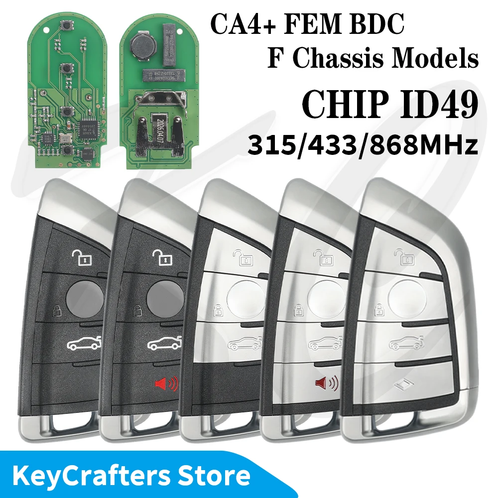 Key Crafter 3/4 Button 315 /433-434/868MHZ ID49 Remote Key Keyless Entry fob for BMW F FEM CAS4 5 7 Series X5 X6 2014+