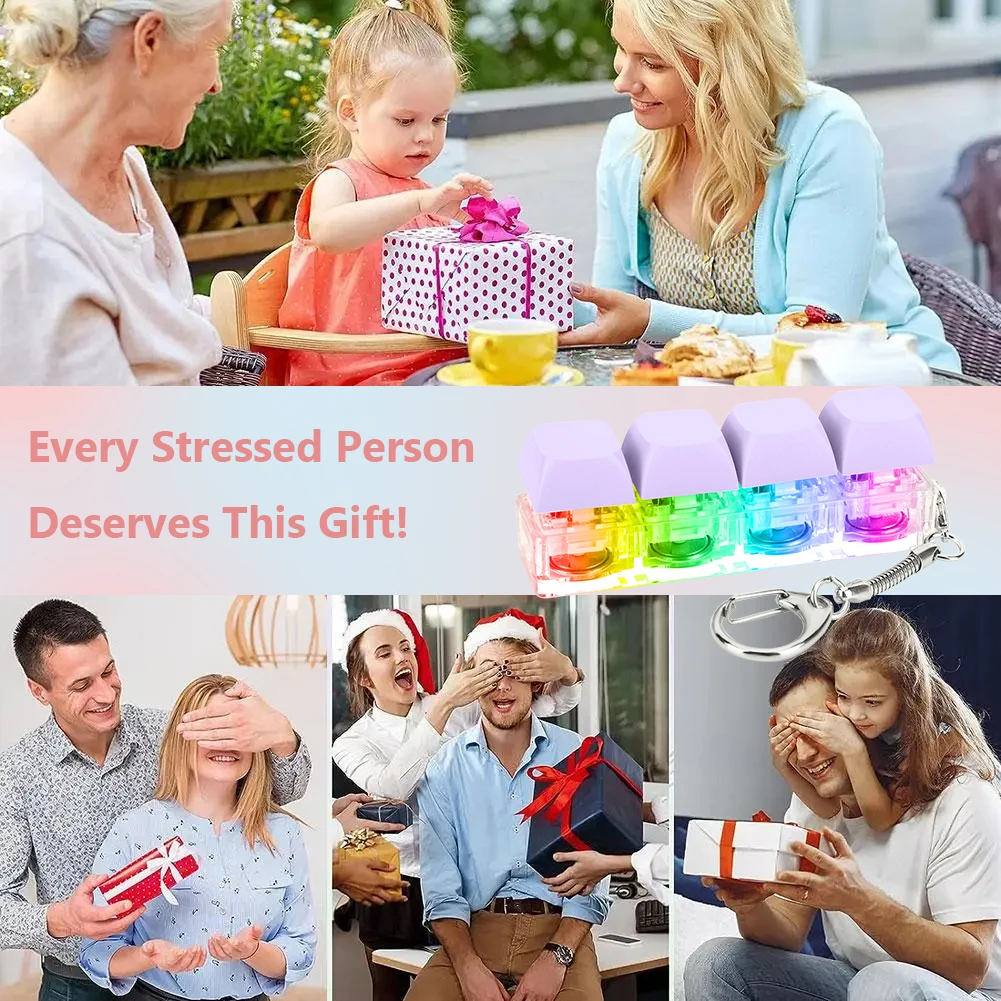 キーボード減圧 4 キーキーボード フィジェット LED ライト付きキーボードキューブ 大人向け ストレスを軽減し、時間を過ごすため