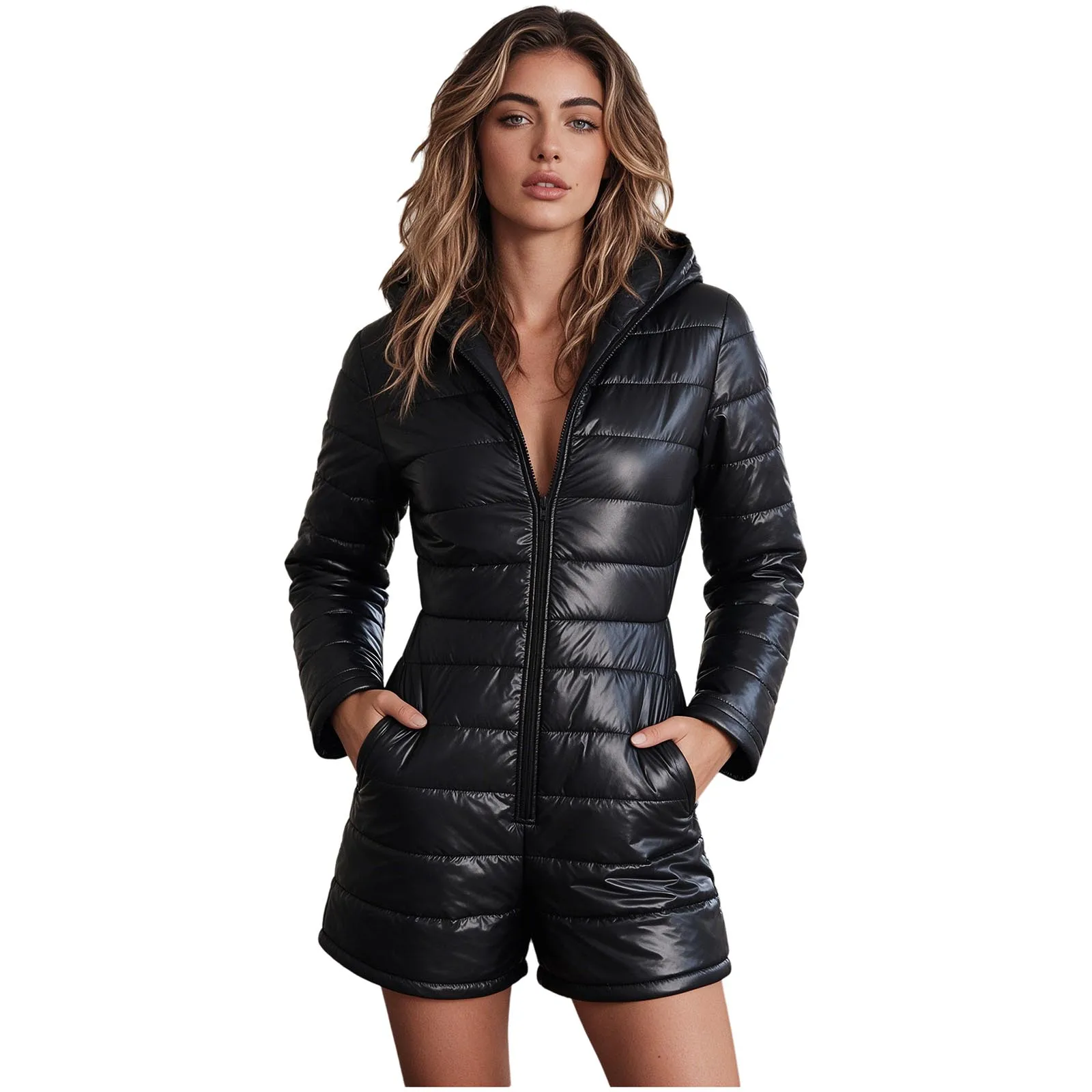 Women Waterproof Padded Quilted Puffer Jumpsuit Men Leak-proof Diaper Cover Elderly Alzheimer Special Needs Adaptive Bodysuit