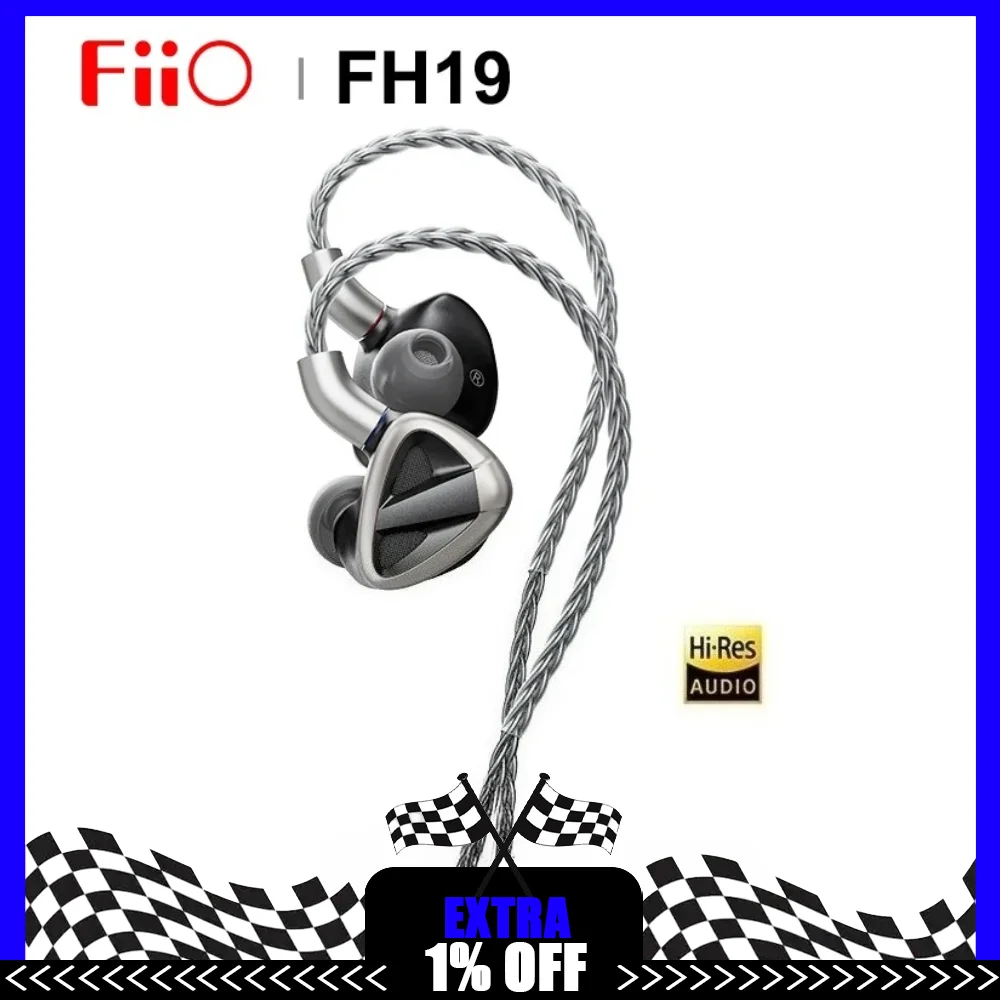 FiiO FH19 سماعة 2DD + 6BA سائق هجين HiFi الموسيقى IEM مرحبا الدقة الصوت داخل الأذن سماعة MMCX كابل قابل للفصل سماعات أذن سلكية 3.5 مللي متر