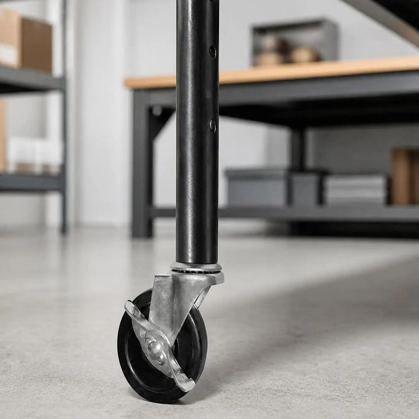 Table Leg Extender Wheel with Stabilizing Screw and Locking Pin for Wobble Free Setup and Scratch Protection