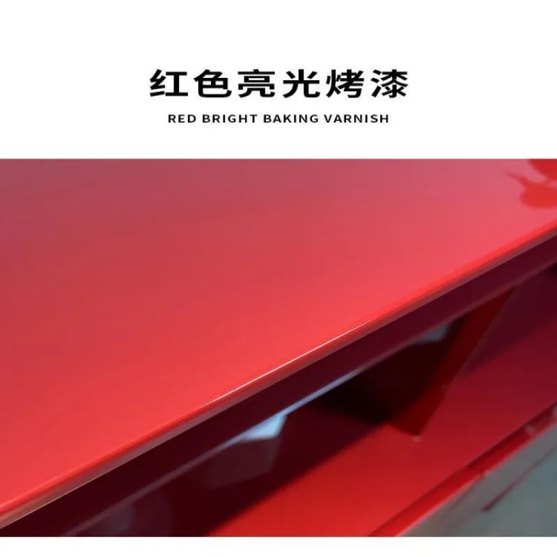 Solid wood dining side cabinet, modern simple storage cabinet, living room dining room wine cabinet red paint