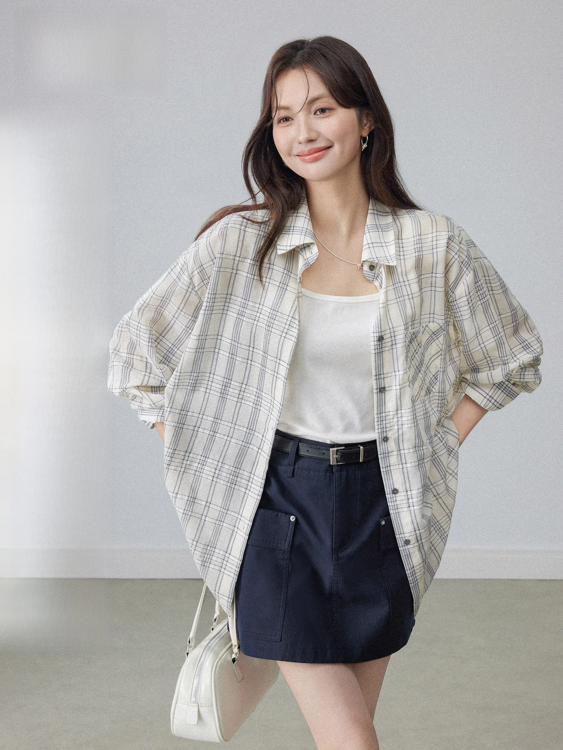 

Retro Plaid Sun Protection irt Jaet Women's Early Spring Casual Layering Strap Vest Two-Piece Set Top Chinese Sle