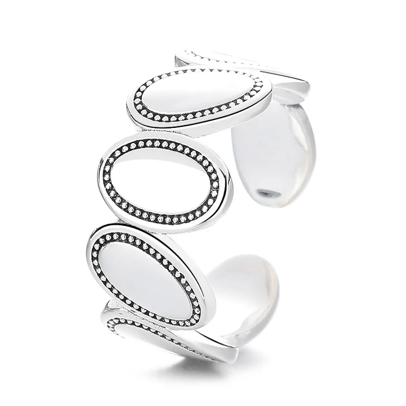 

Women Solid Ring S925 Silver Open Size Ring Stamp S925