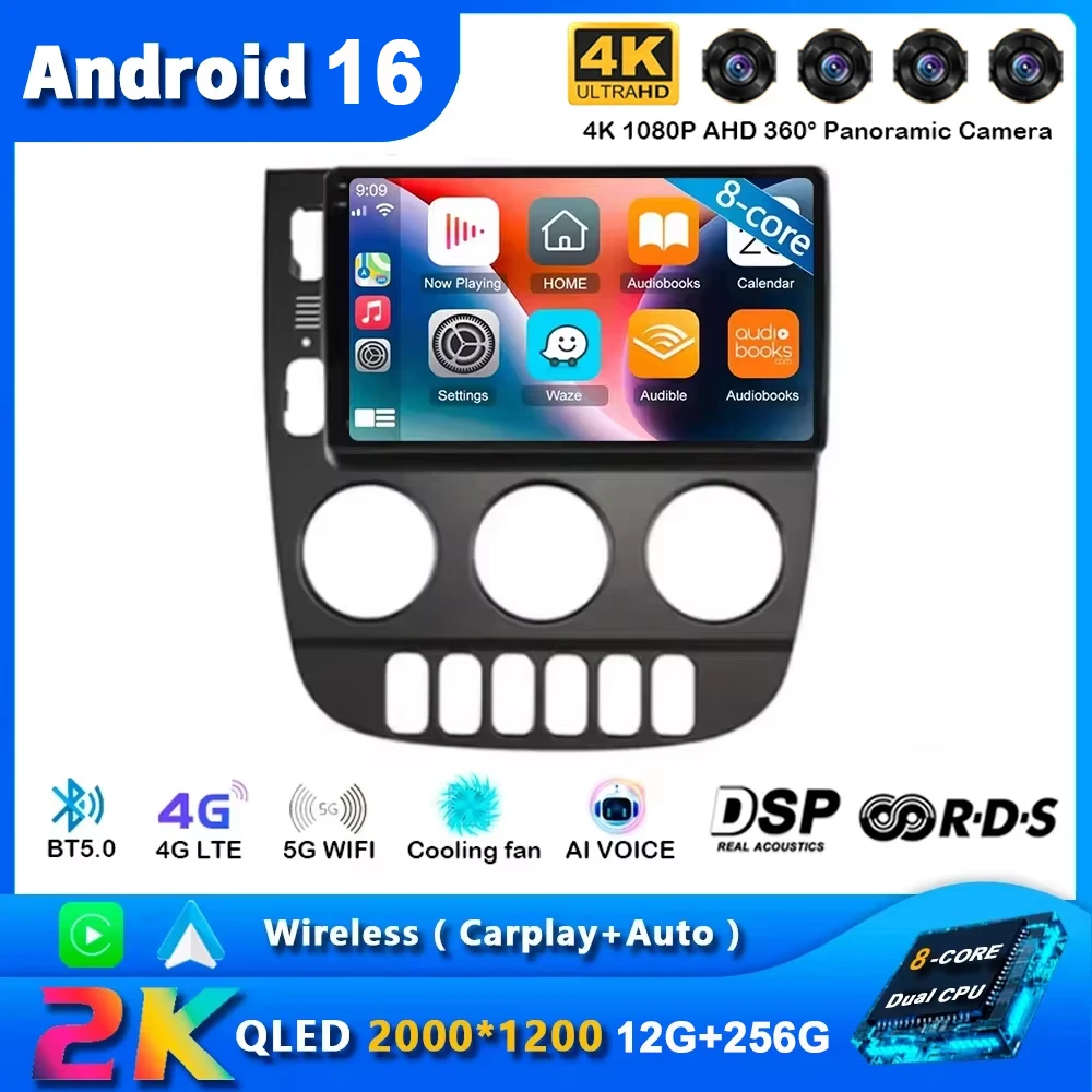 Android 16 Carplay Car Radio For Mercedes Benz M-Class W163 ML 1997 - 2005 Navigation Multimedia Player Stereo WiFi+4G Video BT