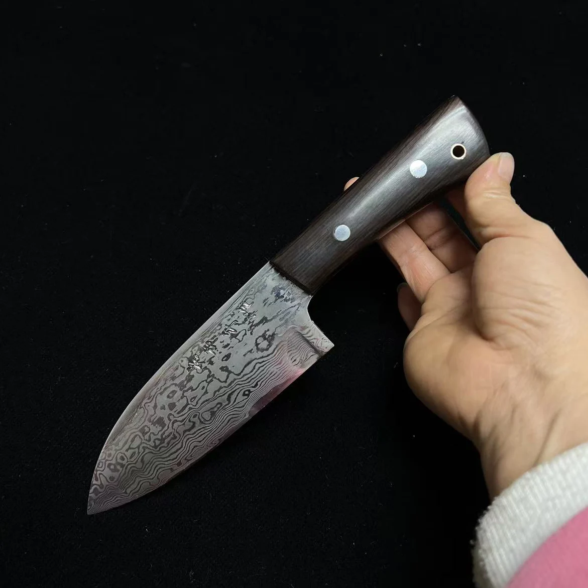 

5-дюймовый нож-измельчитель BG42, авиационный специальный стальной сердечник, универсальный тесак для барбекю, кованые дамасские кухонные ножи ручной работы, устойчивые к ржавчине