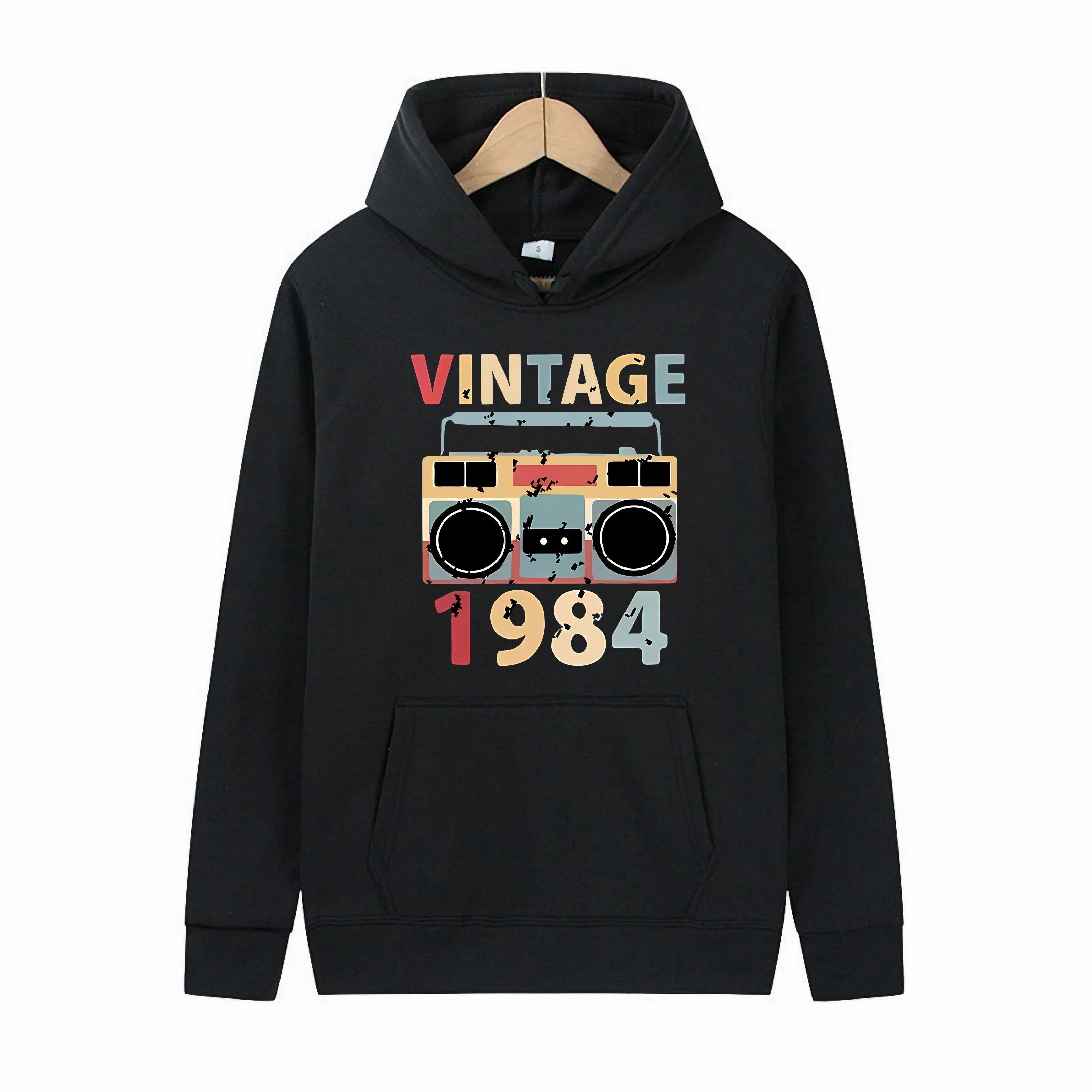 

Cross-border hoodie plus fleece men's and women's autumn and winter coats casual vintage print hooded large size winter wear