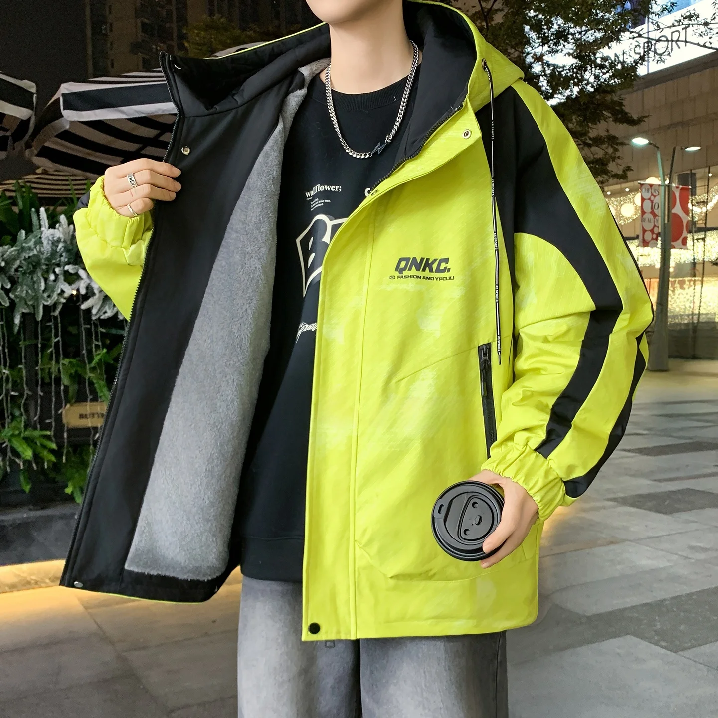 Men's Fleece Lined Jacket Thickened Casual Outerwear Autumn Winter New Style Fashionable Korean Version Warmth Standard Fit