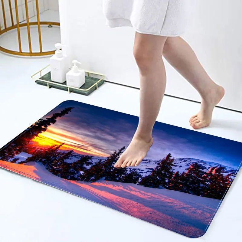 The Beauty Sunlight and Views Bathroom Non-silp Doormat Suitable for Living Room Entrance Decorative Accessories Pad Bedroom Rug