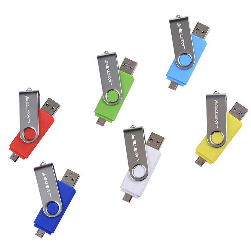 Pendrive OTG multifuncional 2 en 1, memoria USB con Clips de Metal plateado, regalo creativo, 64GB, 32GB, 16GB y 8GB