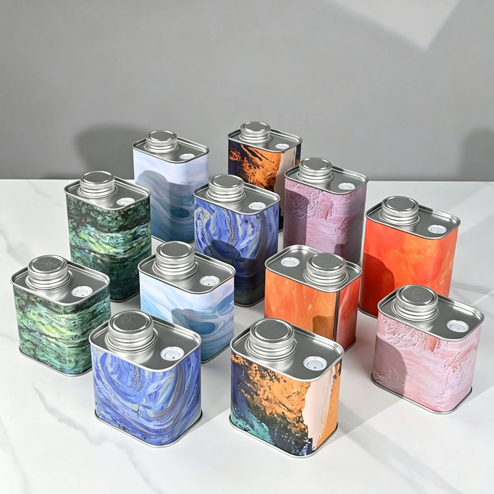 Thickened Tin Coffee Bean Storage Canister, One-Way Air Vent Valve Airtight Metal Container, Tinplate Tea Storage Jar