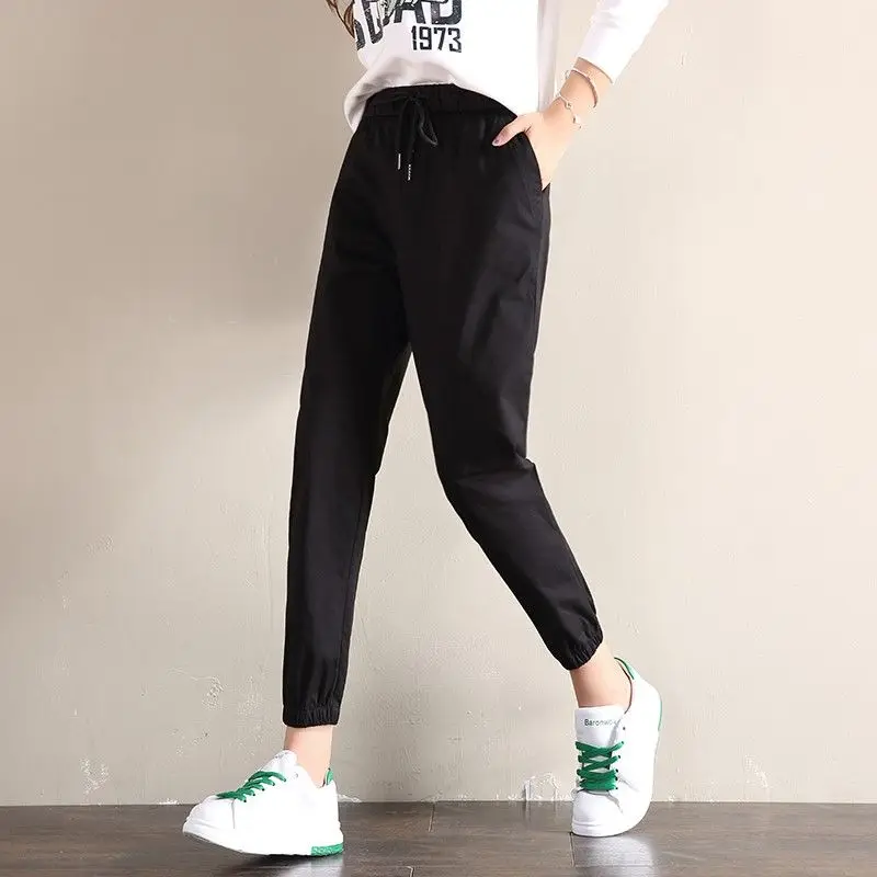 Women Autumn Casual Simplicity Large Size Appear Thin High Waist Harem Women Clothes Fashion All-match Office Lady Straight
