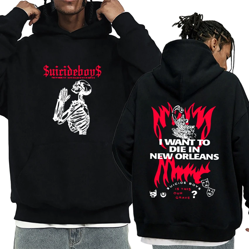 Unisex Suicideboys grupo crânio impressão Hoodie, camisola de manga comprida, vintage Hip Hop Streetwear, velo, novo, venda quente, homens, mulheres, 2020