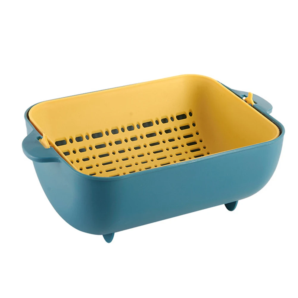 

Fruit Storage Drain Basket Strainer Kitchen Tool Rotatable Portable For Vegetable