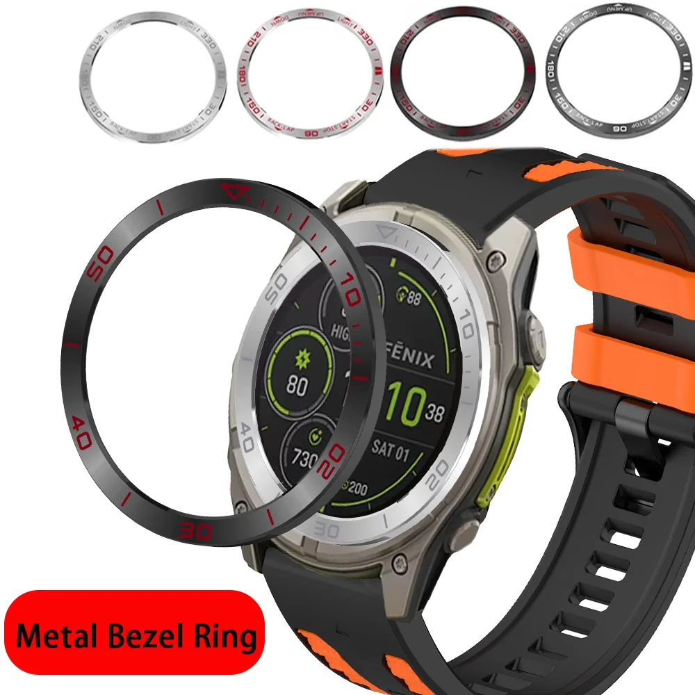 Time Speed Metallrahmenring für Garmin Fenix 8 51mm 47mm 43mm Skalenrahmen Stoßschutzring Garmin Tactix 8 47mm 51mm Folie