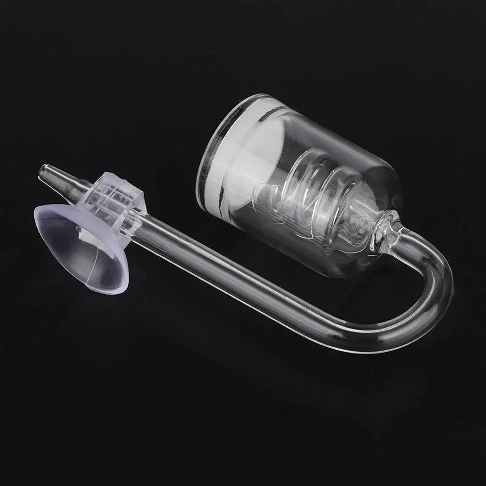 Glass Aquarium CO2 Refiner Diffuser with Suction Cup - High Transparency & Screw Dissolver for Fish Tank