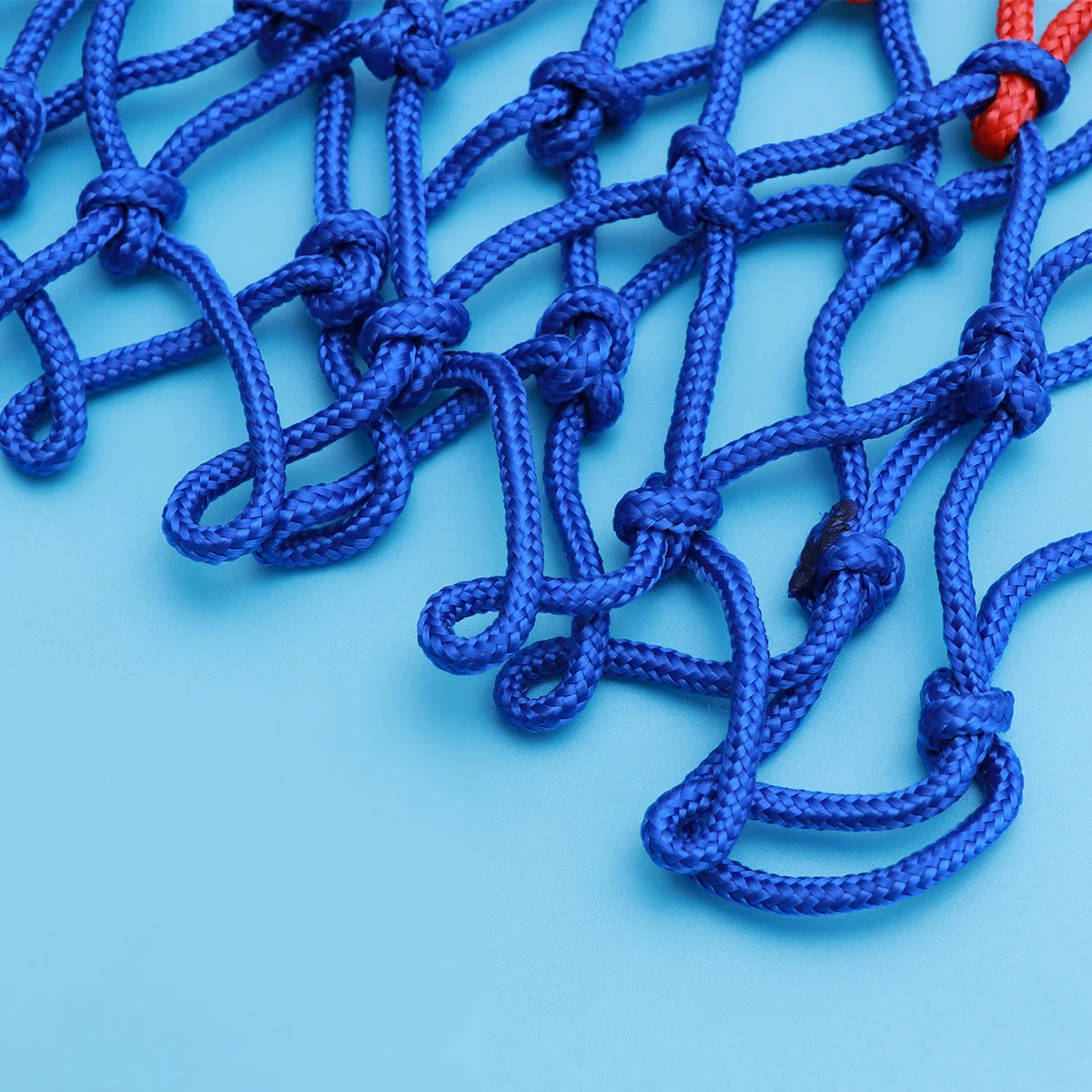 شبكة كرة سلة مضفرة بحجم رسمي، مادة متينة، شبكة كرة سلة متعددة الألوان للاستخدام الداخلي والخارجي يدوم طويلاً