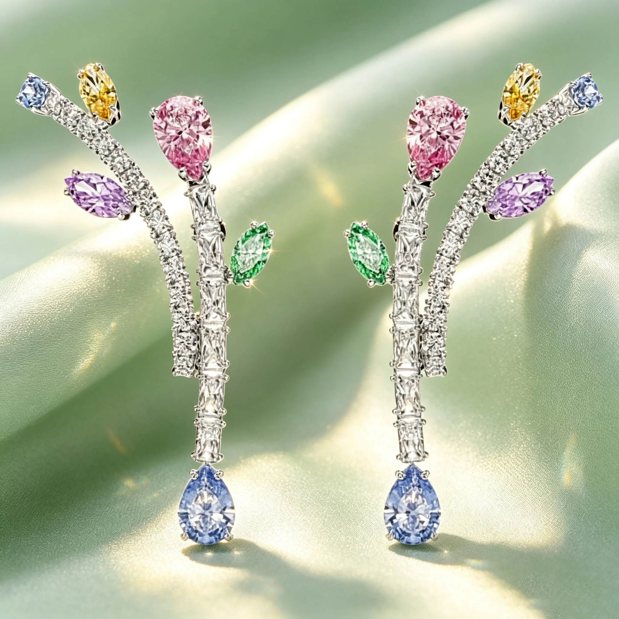 Women's Exquisite Multicolor Butterfly Floral Jewelry Set