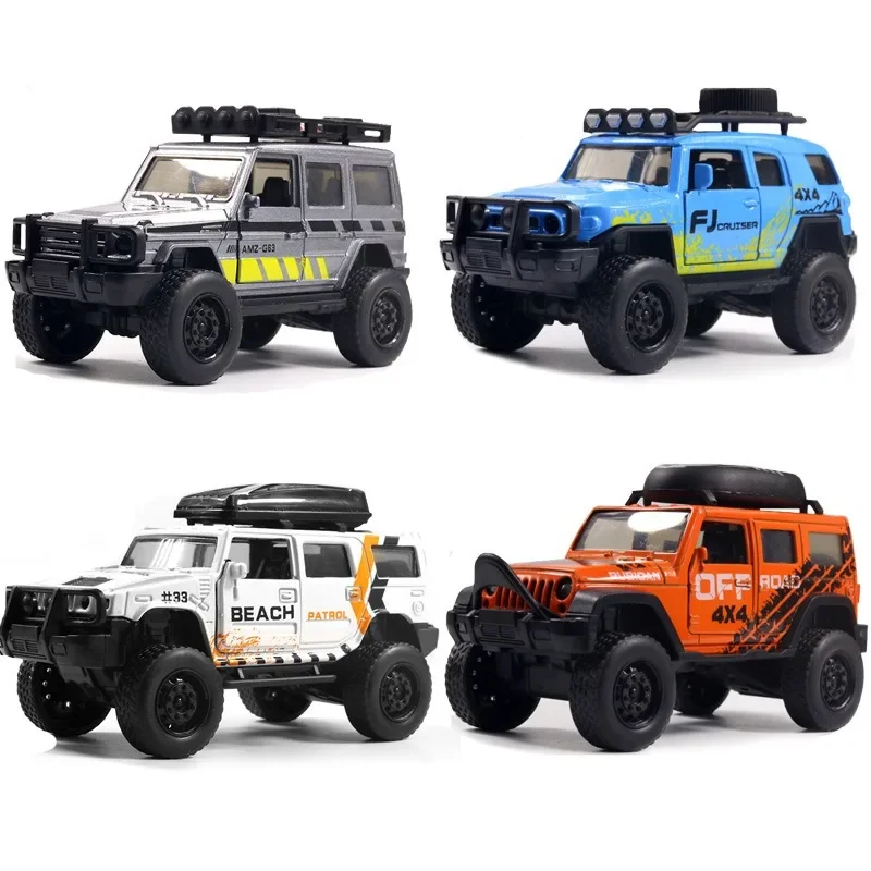 Alloy Diecast carro modelo de brinquedo, veículos off-road, simulação puxar brinquedos do carro, estilo aleatório, presentes do menino, 1:43