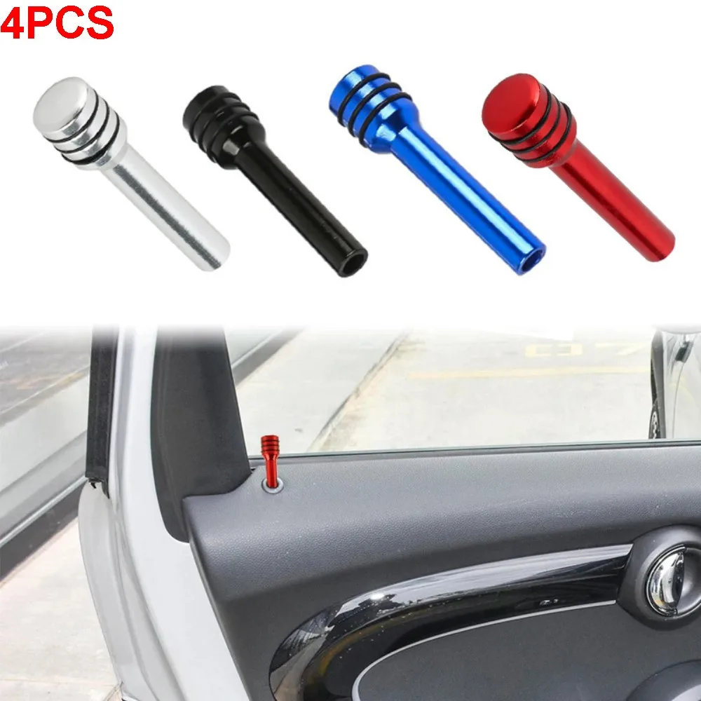 4pcs Car Interior Auto Security Door Lock Aluminum Alloy Bolt Knob Pull Pins Door Lock Pins Door Buckle Auto Accessories