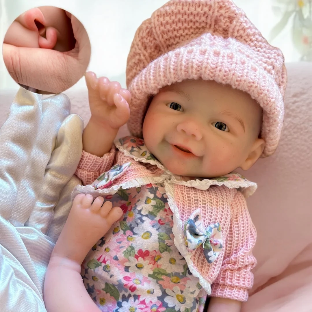 33 cm può lavabile e bocca aperta in silicone solido Bebe Reborn Girl Doll con 2 set di stoffa morbida al tatto realistiche bambole Reborn carine