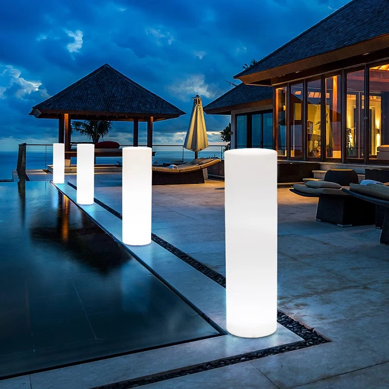 Luminous Cylindrical Lamp Lawn Solar LED Outdoor Lighting Non Solar Lamp Outdoor Garden Decoration Outdoor Garden Light